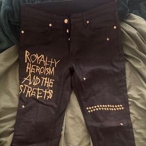Ksubi Black Jeans with Gold Detailing